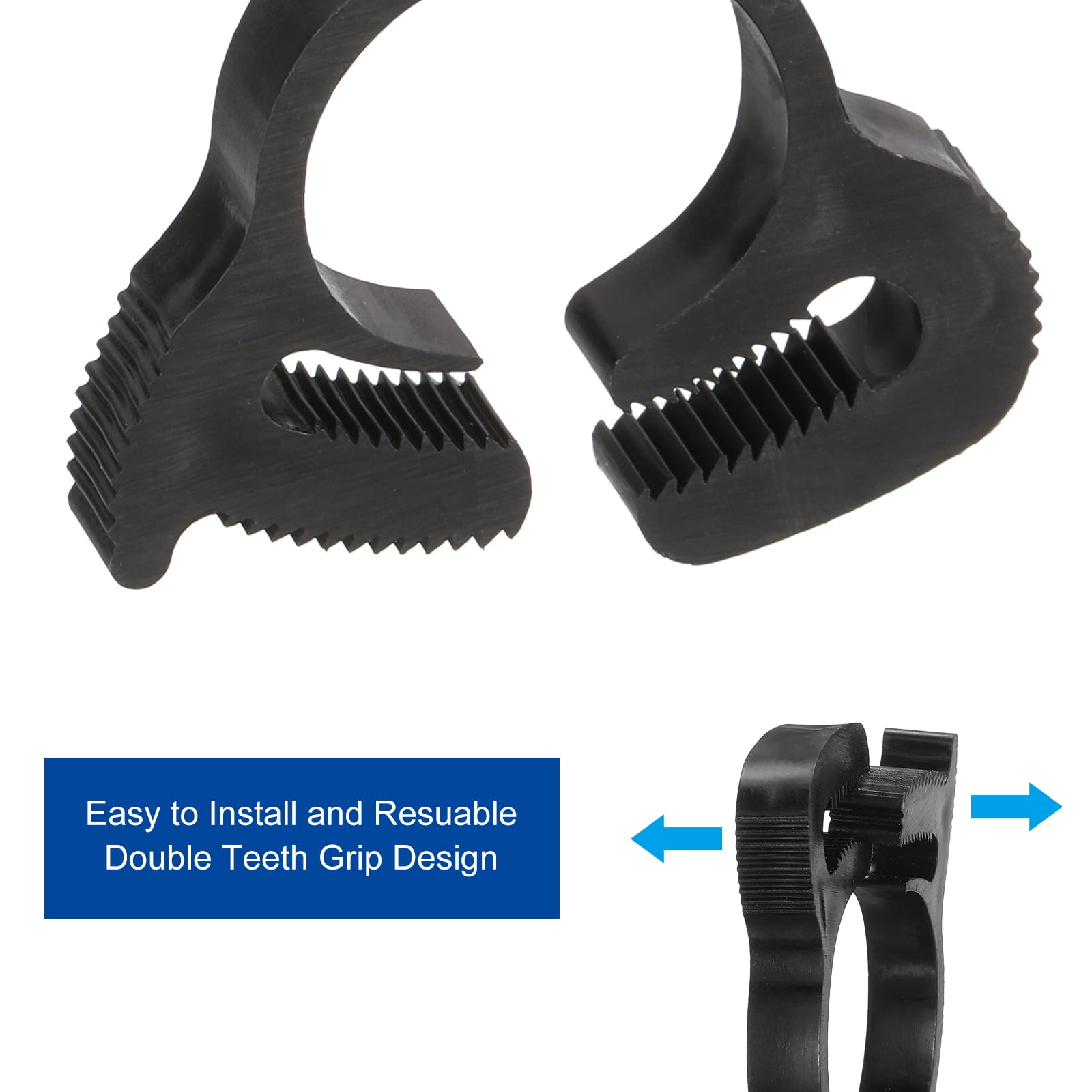Uxcell 1 Set 121 Pack Plastic Adjustable Double Snap Grip Hose Clamps, Black