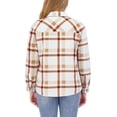 thumbnail image 3 of SAGE Women's Button Front Cozy Plush Plaid Shirt Jacket (Cream, S), 3 of 9
