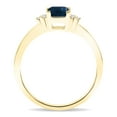 thumbnail image 3 of SZUL Women's Square Shaped Sapphire and Diamond Half Moon Ring in 10K Yellow Gold, 3 of 5