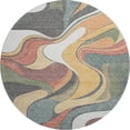 thumbnail image 2 of Addison Rugs Mayfield Premium Machine Washable Transitional Swirls Gold Round Rug, 8' x 8', 2 of 6