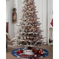 thumbnail image 4 of Christmas Christmas Tree Skirt 48 Inches Large Christmas Skirt Tree, Blue Snowman Pine Cones Xmas Winter Snowflake Tree Skirt Christmas Decorations for Fireplace Party Holidays Indoor Outdoor, 4 of 7