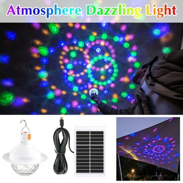 Solar Lights Portable Sound Activated Party Lights For Outdoor Indoor Lighting Ball Light Strobe Light Stage Lamp For Car Room Parties Decorations Dance Solar lLghts Outdoor Waterproof