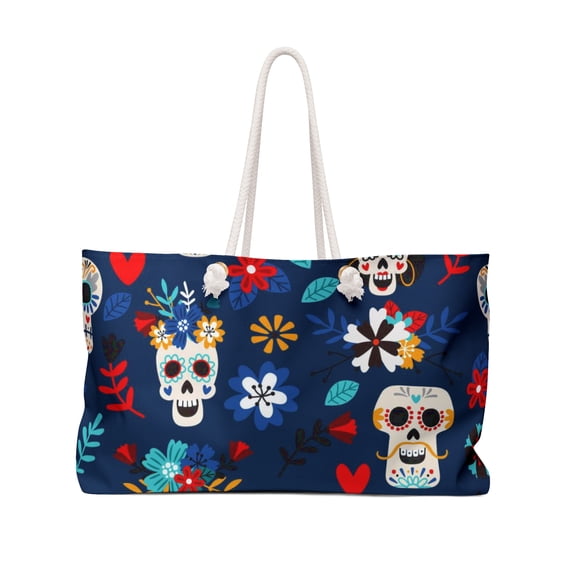 Day Of The Dead Sugar Skull Weekender Bag Beach Bag Birthday Bag Travel Bag