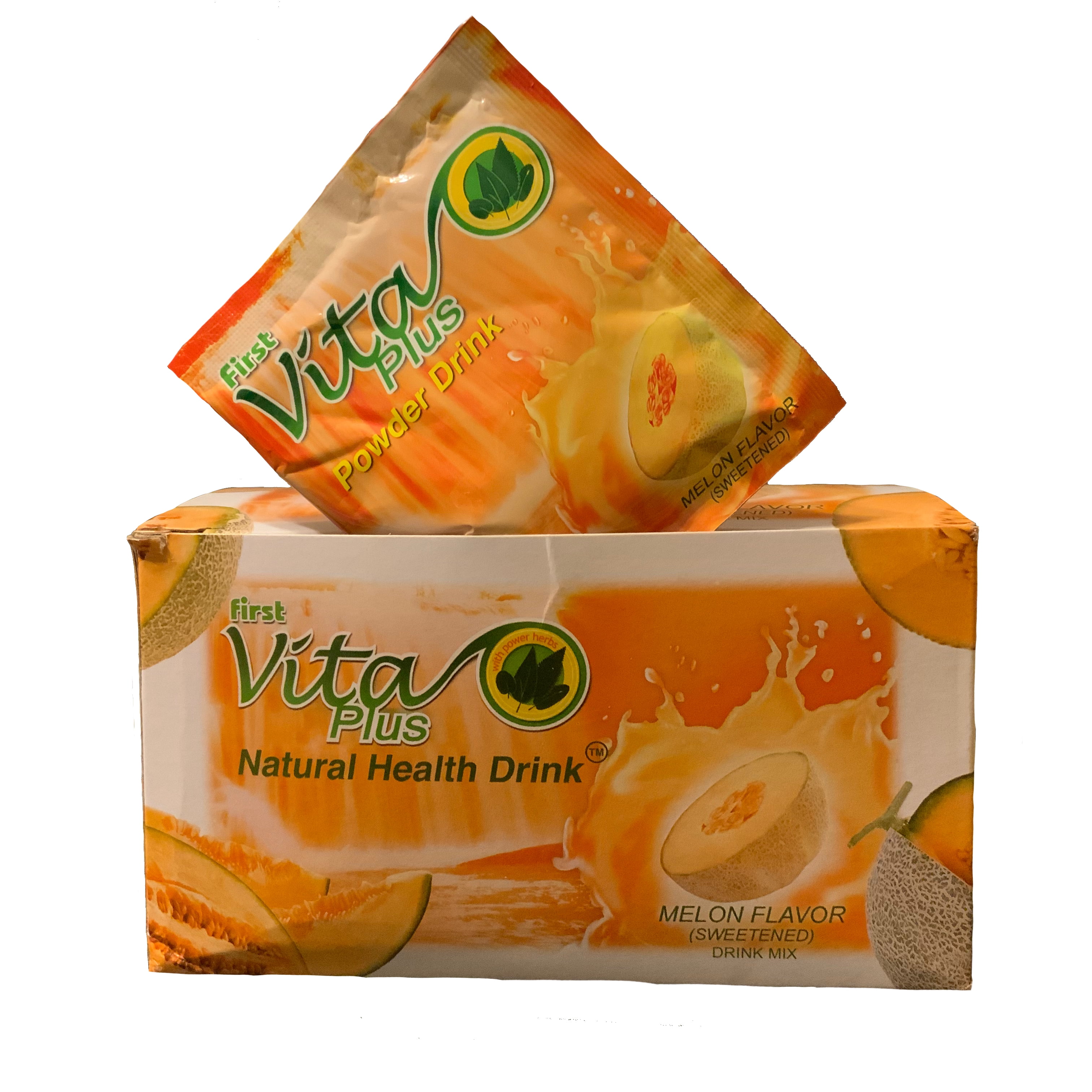 First Vita Plus Natural Health Drink Melon Flavor, 1 Box, 20 Sachets