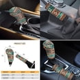 thumbnail image 6 of Renewold Car Seat Cover Full Set 11 PCS, with Steering Wheel Headrest Handbrake Gear Shift Cover Cup Holders Universal Fit Most Vehicles, American Tribal Leopard Print Brown Teal, 6 of 7