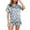 Blue, variant on GDREDA Women's Pajama Pants and Top Set 2 Piece Sets Pajamas For Women Tiger Floral Graphic Print Short Sleeve Button Shirt And Shorts Pajama Set Women Pajama Sets pyjamas Navy,M