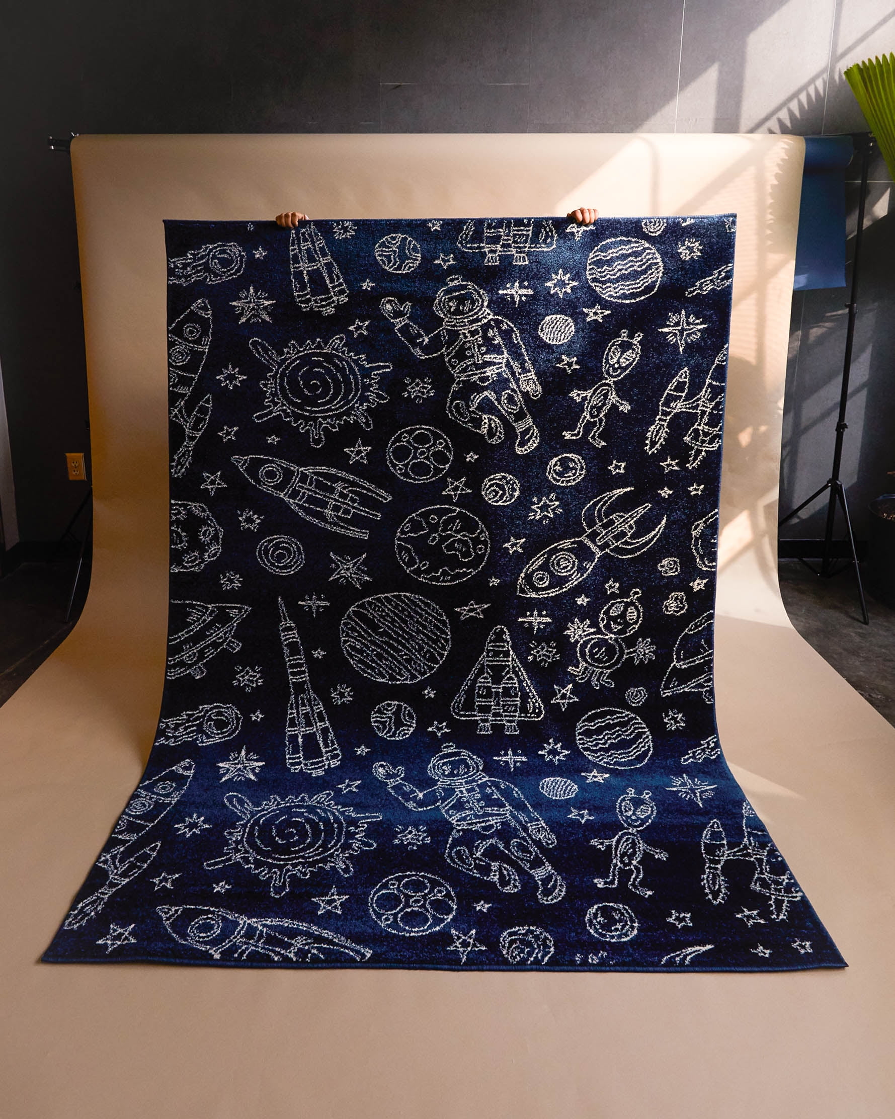 Mainstays Navy Space Indoor Rug, 5' 3"W x 7'L