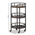 thumbnail image 4 of Baxton Studio Bristol 3 Tier Metal Mobile Serving Cart in Black, 4 of 14