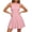 Pink, variant on Summer Women's Sleeveless Mini A-Line Dress Solid Color Round Neck A Line Basic Casual