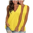 thumbnail image 2 of Débardeur pour Femmes, Blouses Décontractées Unies à Col en V Dégradé Sans Manches, 2 of 5