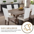 thumbnail image 3 of White Burlap Texture Chair Back Cover for Dining Room, Farmhouse Vintage White Removable Kitchen Chair Slipcovers, Washable Seat Protector for Restaurant Party Banquet Wedding Décor, 3 of 9