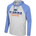 thumbnail image 2 of Men's Colosseum  Heather Gray Florida Gators Hasta La Vista Raglan Hoodie Long Sleeve T-Shirt, 2 of 3