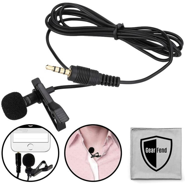 GearFend Professional Lavalier Lapel Microphone Clipon Omnidirectional