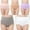 Pink, variant on Qulqfy Womens 100% Cotton Underwear High Waisted Plus Size Seamless Soft Full Coverage 5-Pack Breathable Panties Panties for Women L