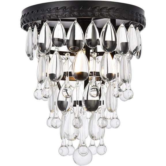 1 Light Flush Mount in Contemporary Style-12 inches Tall and 9 inches Wide-Black Finish Bailey Street Home 390-Bel-5047348