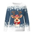 thumbnail image 4 of Sweaters For Women Christmas Teen Girls Long Sleeve Crewneck Sweatshirt Cute Reindeer Graphic Xmas Shirts, 4 of 4