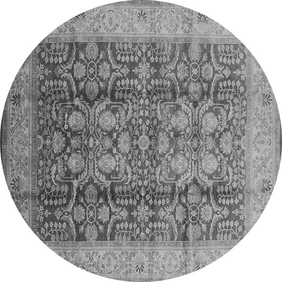 Ahgly Company Indoor Round Oriental Gray Traditional Area Rugs, 5' Round