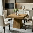 thumbnail image 4 of Demi Bonn 31" Modern Square Dining Table for 4 People, Wood Farmhouse Kitchen Dinner Table for Dining Room, Living Room Furniture, Brown, 4 of 7