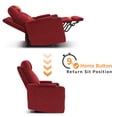 thumbnail image 5 of MCombo Power Recliner Chair with Power Headrest, LED Light, Armrest Storage for Living Room & Home Theater, Velvet, Red, 5 of 9
