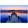 thumbnail image 3 of Northlight LED Lighted Flickering Sunset Boat Dock Canvas Wall Art - 15.75" x 23.5", 3 of 9