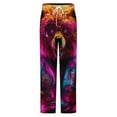 thumbnail image 5 of Neon Flame Bear Winter Female Pants Flannel High Waist Women Pants Lady Warm Straight Leg Plush Trousers, 5 of 7