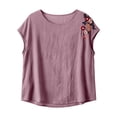thumbnail image 4 of Womens Tank Tops Cotton and Linen Embroidered Sleeveless Casual Top on Sale, 4 of 4