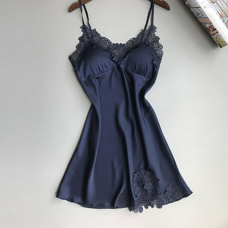 

Knosfe Chemise Eyelash Babydoll for Women Chemise Satin Lingerie Women Sexy Nightgown Sleepwear Bodysuit XL