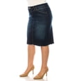 thumbnail image 4 of Be-Girl Women's Plus Denim Pencil Skirt, Raw Hem, 4-Pocket Style - SG-79114, 4 of 6