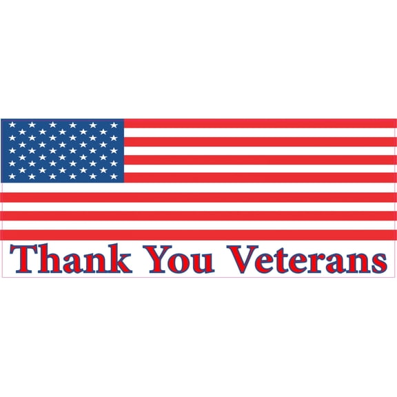 10in x 4in Thank You Veterans Magnet Patriotic Magnetic Vehicle