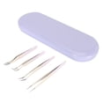 thumbnail image 1 of Kit de Pinces à Cils, Pinces à Extensions de Cils en Acier Inoxydable Ergonomiques Multifonctionnelles 4 Pcs Faciles à Utiliser avec Boîte de Rangement en Acier Inoxydable pour Voyage pour Maison Violet, 1 of 7