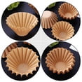 thumbnail image 1 of SHOWERORO 50 Sheets Coffee Filter Cup for Drip Coffee Makers in Light Brown and Cake Wave Shape, 1 of 8