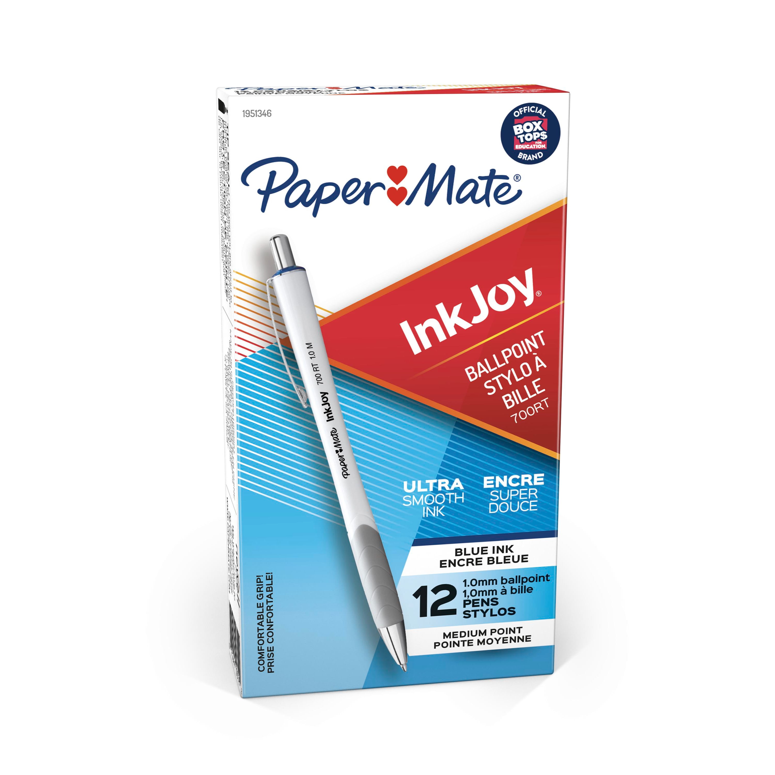 Paper Mate Ink Joy Stylo-Bille Ballpoint Pens NEW 12 Count Box 12 Blue Pens! 