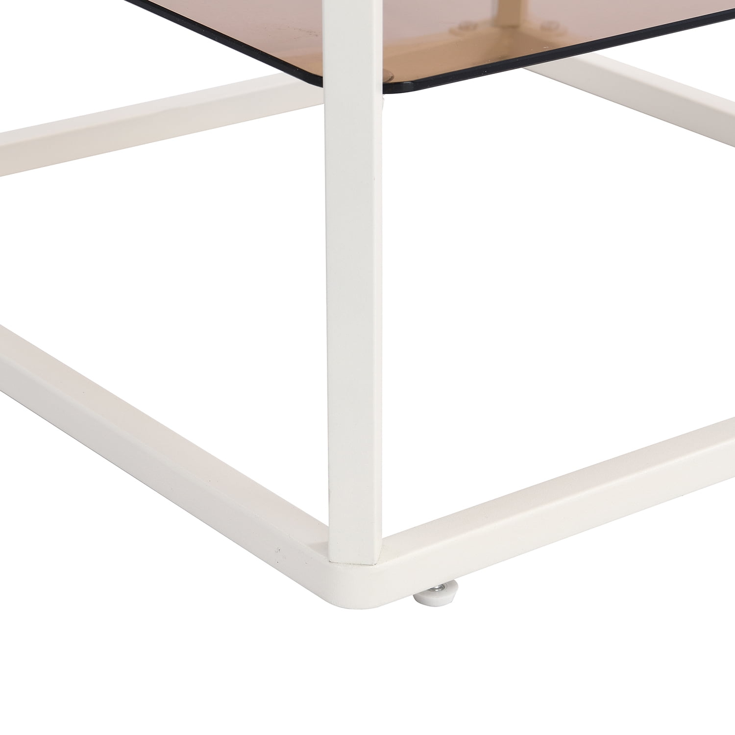 Kadyn Nested Coffee Table Set, Tea Table with Metal Frame, Tempered Glass Sofa Center Table, White Kadyn Nested Coffee Table Set, Tea Table with Metal Frame, Tempered Glass Sofa Center Table, White