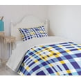 thumbnail image 4 of Ambesonne Yellow and Blue Quilted Bedspread Set 2 Pcs, Scottish Tartan, Twin Size, Pale Violet Blue, 4 of 6