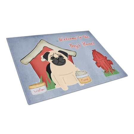 

Caroline s Treasures Dog House Collection Pug Fawn Glass Cutting Board Large