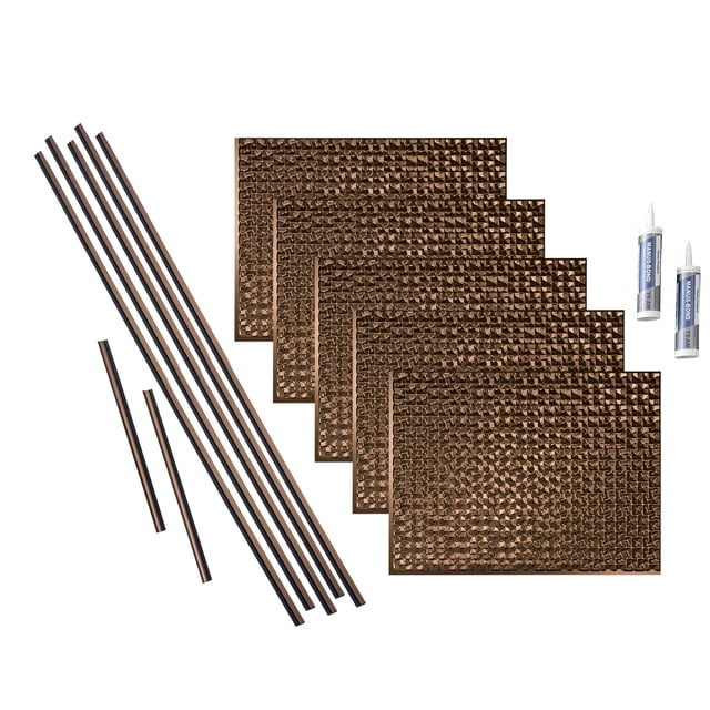 FASÄDE Terrain Decorative Vinyl Backsplash 15 sq ft Kit in Oil Rubbed Bronze