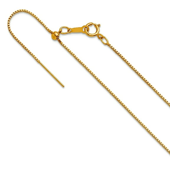 1/20 14k Gold Filled .90mm Adjustable Add-a-bead Box Chain Necklace 22 Inch Chain Necklace for Women and Men