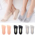 thumbnail image 2 of IKemiter Velvet Five-toe Socks Mesh Ultra Low Cut Liner with Gel Tab Breathable Thin Invisible Socks for, 2 of 7