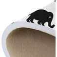 thumbnail image 6 of 5'3" x 4' (63 x 48 inch) Area Rug, Pad Black Elephants On White Nursery Rugs Floor Mat for Kids Playing Room Living Room Bedroom, 6 of 6
