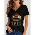 thumbnail image 4 of Camiseta Vintage de edición limitada de 1984, camisetas con estampado gráfico, camisetas de manga corta con cuello en V para mujer, camiseta divertida de años de Radio para mujer, 4 of 5