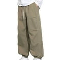 thumbnail image 2 of BXSRUTA Men's Jogger Pants With Pockets Elastic Waist Casual Sweatpants Thick Warm Athletic Hiking Bottles, 2 of 6