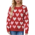 thumbnail image 1 of JMYHOAM Chandails pour Femmes Chandails pour Femmes Mode Décontractée Confortable Manches Longues Col Rond Blouse Imprimée Haut Chandail, 1 of 3