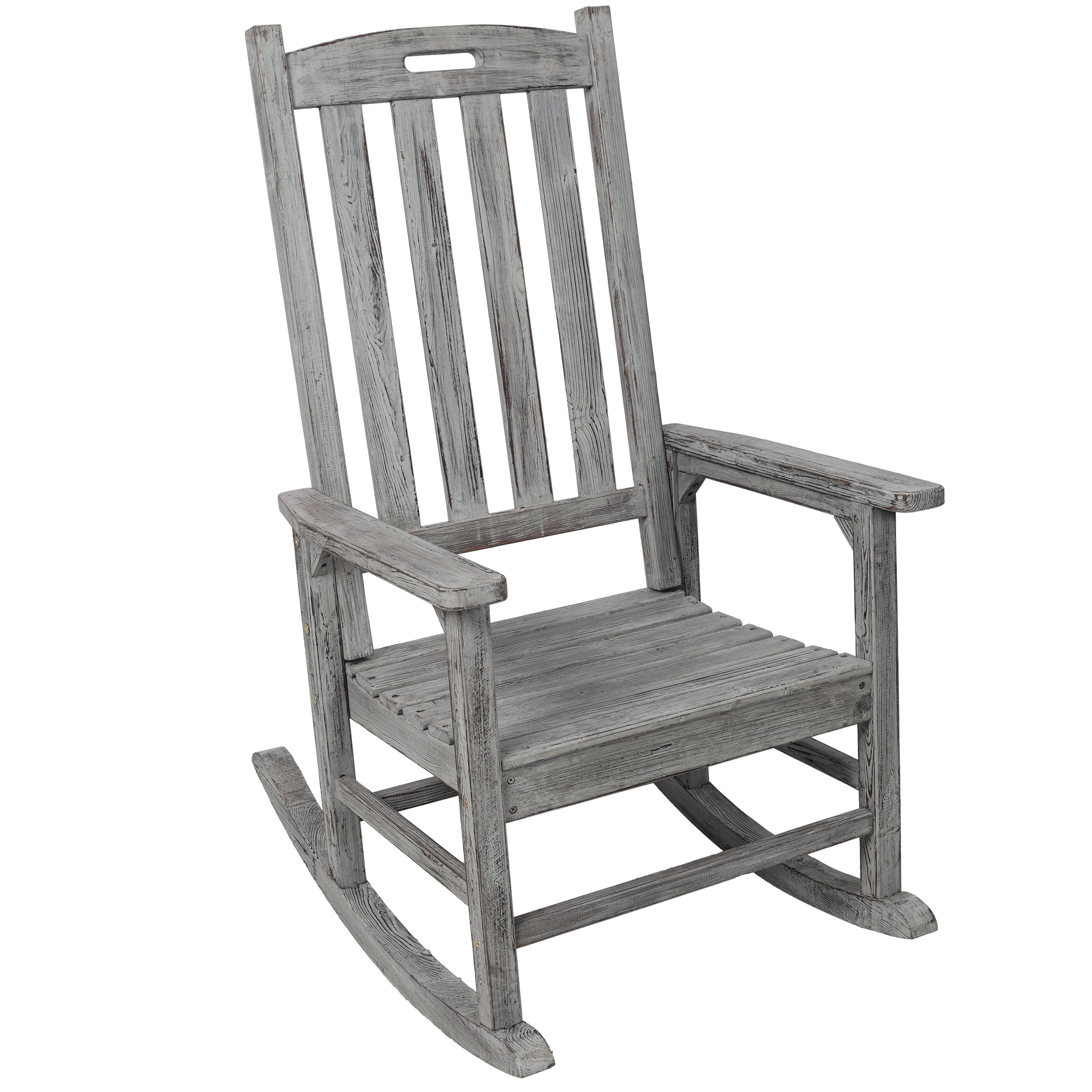2 Seater Wooden Patio Bench, Rustic Design Wagon Wheel Leg Leisure Bench for Lawn Yard Park, Brown