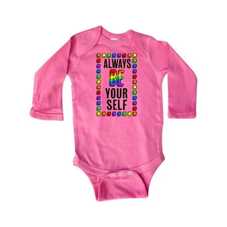 

Inktastic Always Be Yourself- LGBT rainbow Gift Baby Boy or Baby Girl Long Sleeve Bodysuit