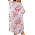 thumbnail image 4 of HELLHERO High Quality Fabrics Long Kimono Swimsuit Cover Up for Beach Lightweight Casual Cherry Blossom, 4 of 6