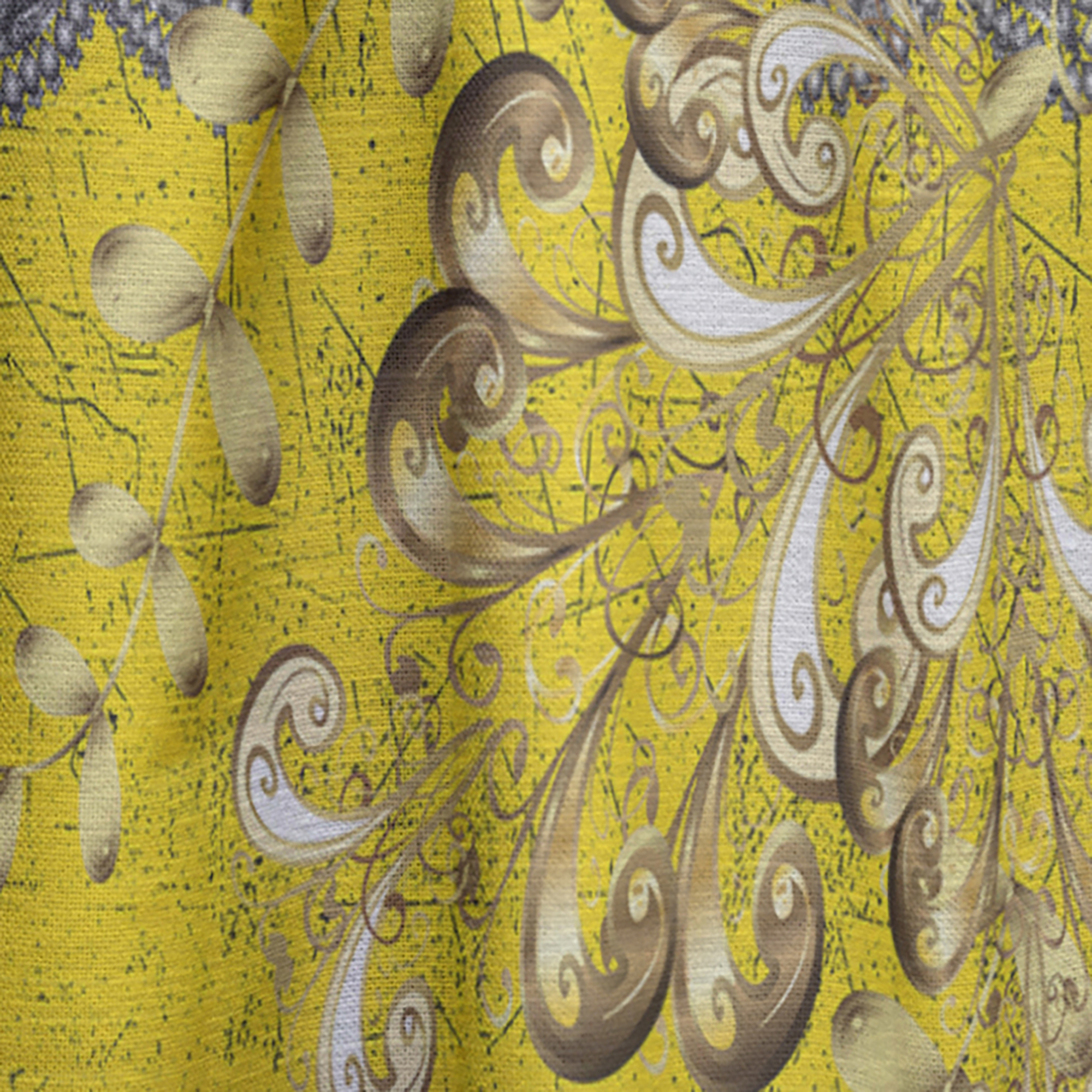 Designart 'Moods Yellow VI' Modern & Contemporary Curtain Panel