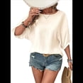 thumbnail image 2 of Camisetas de 3/4 para Mujer, Blusas Básicas de Cuello Redondo para Negocios. Albaricoque S, 2 of 10