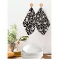 thumbnail image 2 of Black White Floral Kitchen Dish Towels for Drying Dishes Set of 2, Farmhouse Vintage Botanical Leaves Waffle Weave Microfiber Hand Tea Bathroom Towels Quick Dry & Absorbent Towel 12x12, 2 of 7