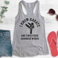 thumbnail image 2 of I Know Karate And Two Other Japanese Words Tank Top, Ladies Racerback Tank Top, Karate Jiu Jitsu MMA Tank, Heather Gray, XX-Large, 2 of 3