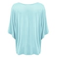 thumbnail image 2 of Made by Johnny Womens V-Neck Square Sleeves Oversized Loose Fit Top XXL AQUA, 2 of 6